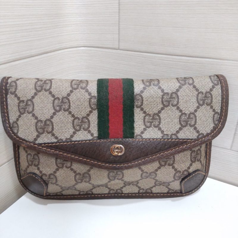 GUCCI オールドグッチ ポーチ GG柄 シェリーライン