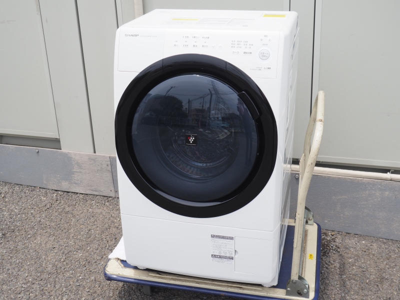 SHARP ES-S7E-WL ドラム式電気洗濯乾燥機 7.0kg/3.5kg 2020年製 左開き シャープ 洗濯機